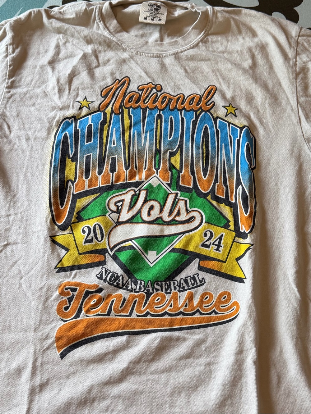 Comfort Colors Light Gray Graphic Tee with Multicolor Print